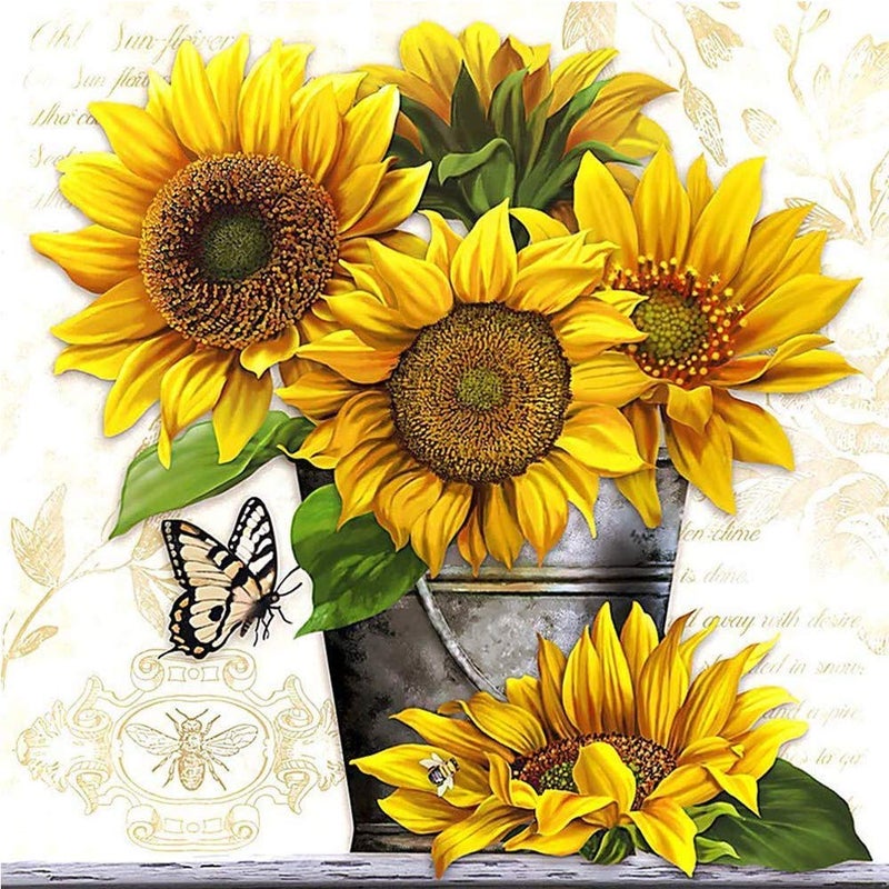 Apomelo Diamond Art Kit Sunflower Diamond Art Painting Kits for Adults Sunflower Diamond Art Painting Craft for Home Decor,Aromatic,12x12 inches - Image 1